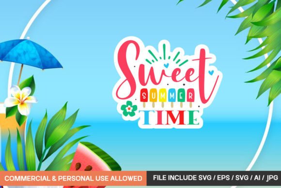 Download Sweet Summer Time Sticker Design - Premium Resources