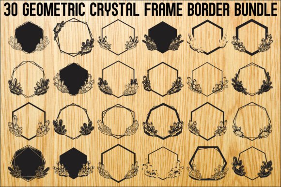 Download Geometric Crystal Frame Border Bundle - Crystal frame Collection