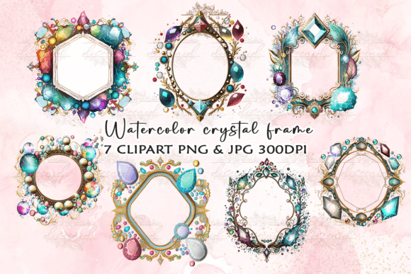 Download Watercolor Crystal Frame Clipart - Crystal frame Collection