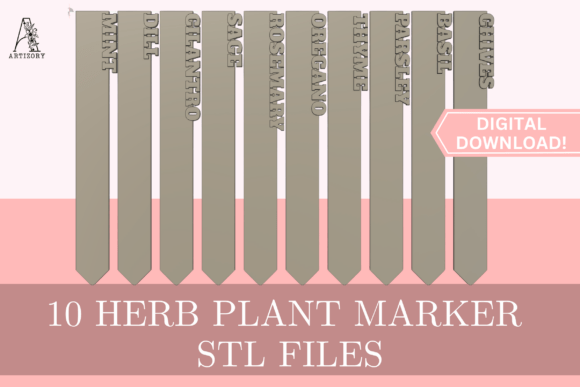 Download 10 Herb Garden Markers Plant Labels STL - Plant labels Collection