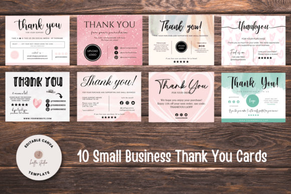 Download 8 Small Business Thank You Cards Bundle - Small business Collection